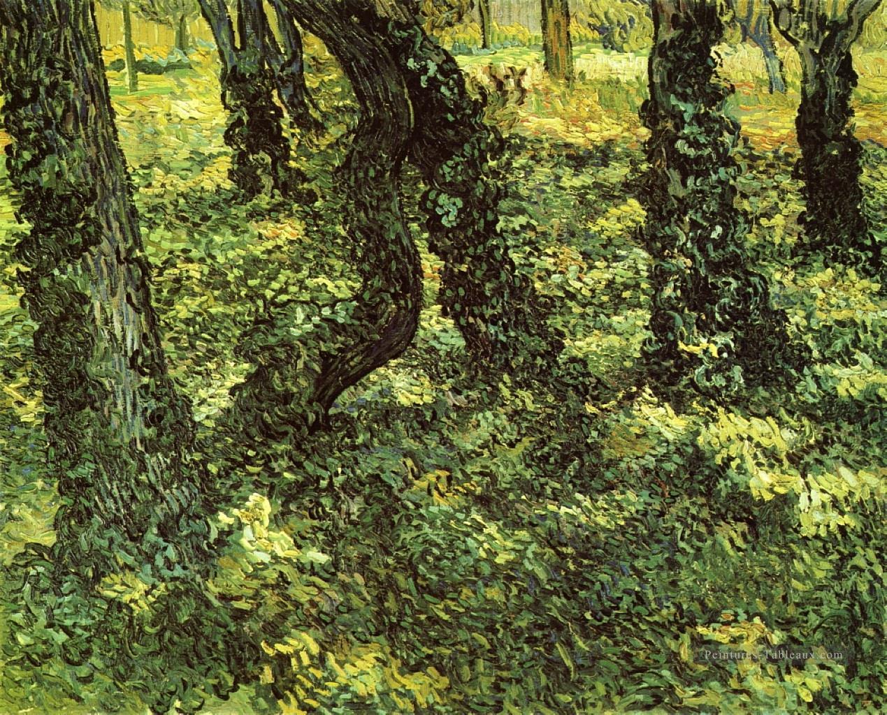 Troncs d’arbres avec Ivy Vincent van Gogh Peintures à l'huile